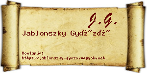 Jablonszky Győző névjegykártya