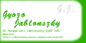 gyozo jablonszky business card
